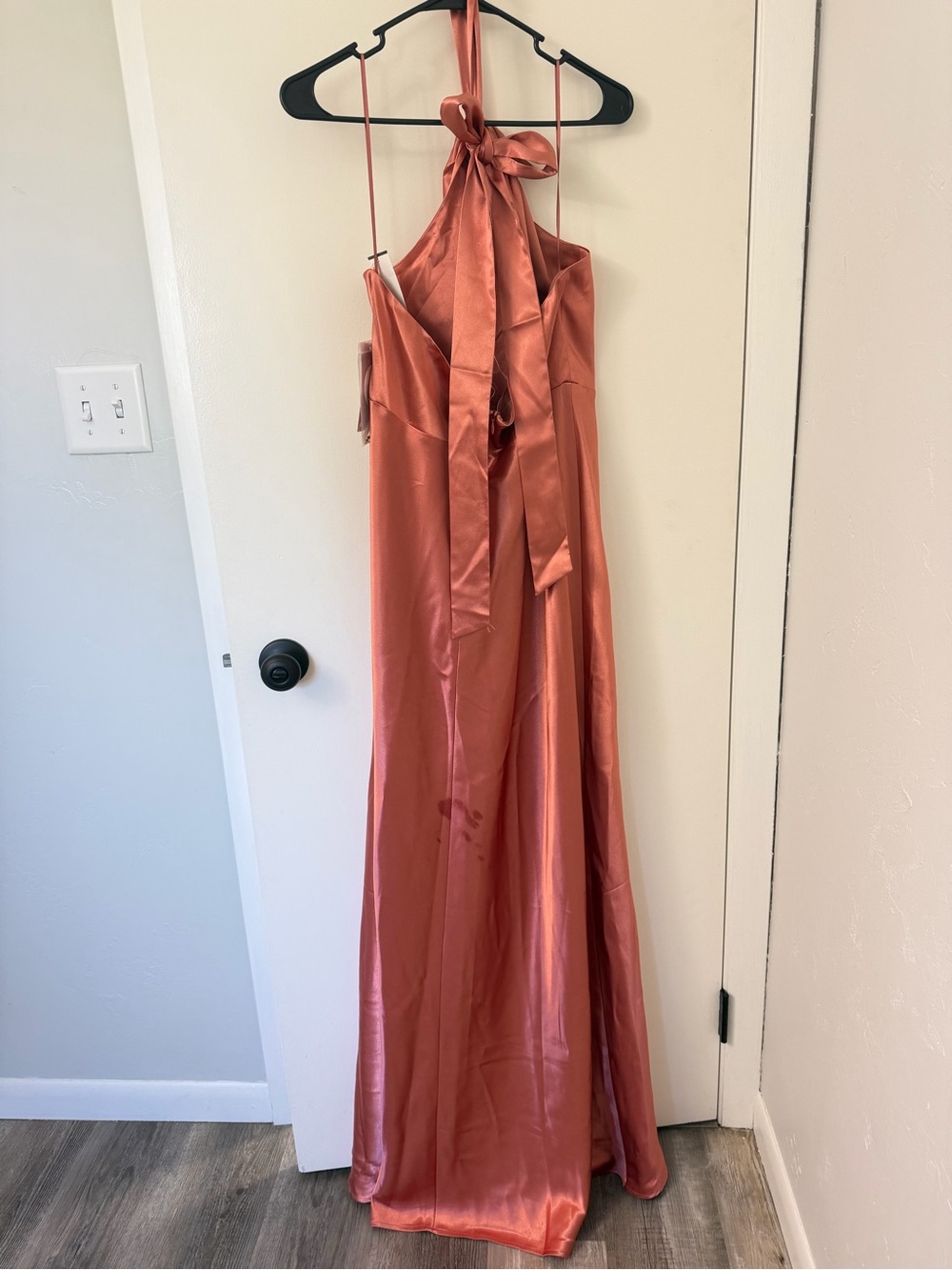 Birds Grey Monica Satin Dress in Terracotta, size XL NEW w/ tags - Picture 8 of 10